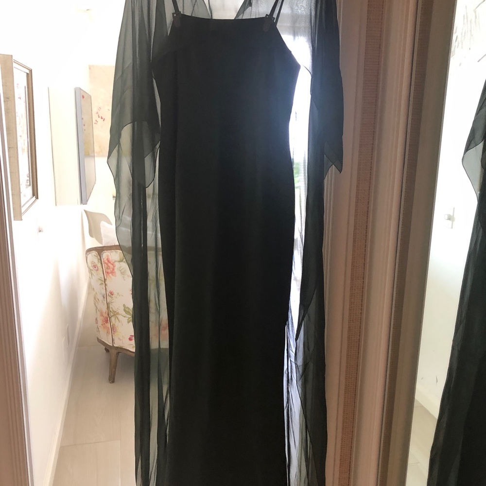Dark green elegant evening dress by Chrysoula
